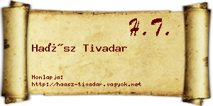 Haász Tivadar névjegykártya
