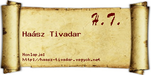Haász Tivadar névjegykártya